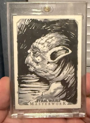 2015 Topps Star Wars Masterwork Yoda Sketch By Gyula Nemeth!!! 🔥 - Image 1 of 2