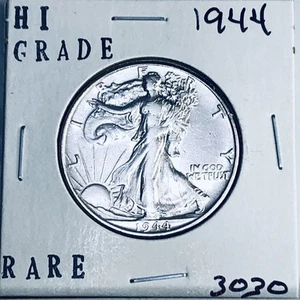 1944 LIBERTY WALKING SILVER HALF DOLLAR HI GRADE U.S. MINT RARE COIN 3030 - Foto 1 di 3