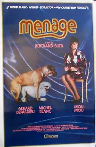 MENAGE 1986 ROLLED MOVIE POSTER 41" X 27" MINT GERARD DEPARDIEU, MICHEL BLANC - Picture 1 of 1