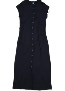 Old Navy Maternity Ribbed Henley Sweater Dress Navy Blue Button Down Womens S - Picture 1 of 10
