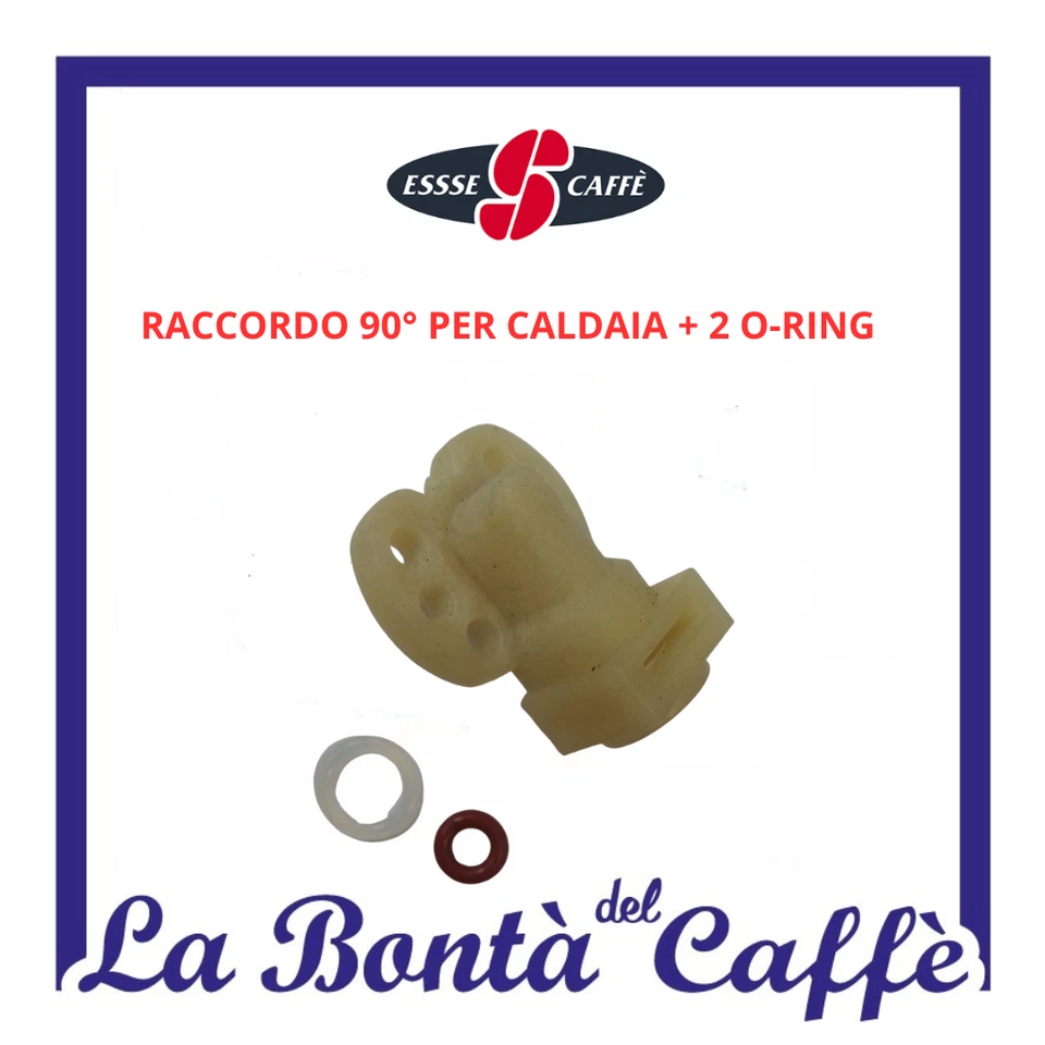 SEGAFREDO ESSE RICAMBI ORIGINALI RACCORDO 90° X CALDAIA + 2 O-RING PER MACCHINA DA CAFFE' ESSE