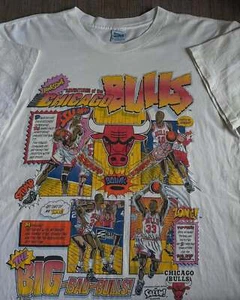 Reprint Chicago Bulls Basketball Basic style White T shirt vtg HN2027 - Picture 1 of 2