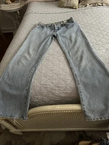Cruel Girl, 7 Slim, Faded Blue Denim, Mid Rise, Straight Leg With Slit, - Picture 1 of 6