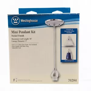 Westinghouse Mini Pendant Light Fixture - Nickel Finish w/ Hardware - 70284 - Picture 1 of 5
