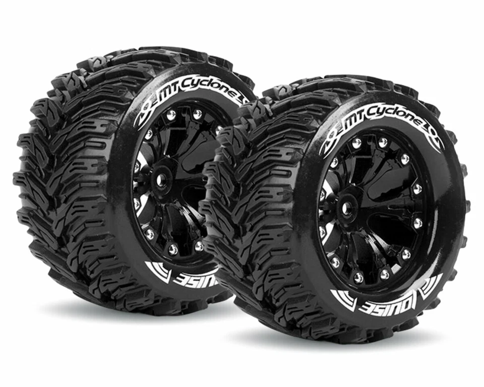 LOUISE MT-Cyclone Reifen soft auf Felge Monster Truck 2.8 1/2 Offset LOUT3226SBH - Bild 1 von 1