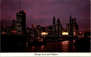 Postal de Chicago River and Skyline Illinois - Imagen 1 de 2
