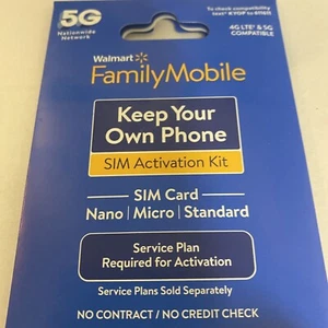 cdma Blue White To Walmart Family Mobile S Sim Card 3/1 Keep Your Own Phone - Picture 1 of 2