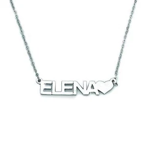 Collana GALASSIA con Nome ELENA in Acciaio con Cuore 45 cm - Picture 1 of 2