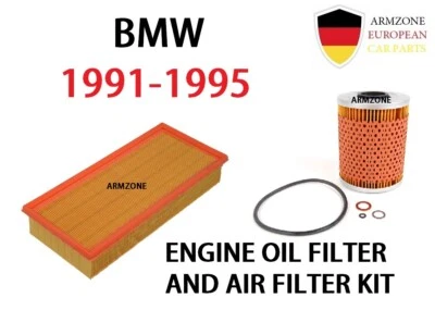 Filtro de aceite de motor con kit de filtro de aire para BMW E34 1991-1995, 525i, 525iT, M5 Foto 1 de 4