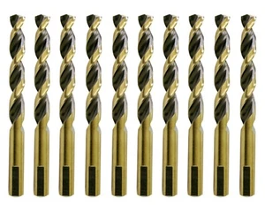 Broca HSS 10 piezas 3/8" Jober oro parabólico/negro taladro giratorio de vástago 3 planos - Imagen 1 de 9