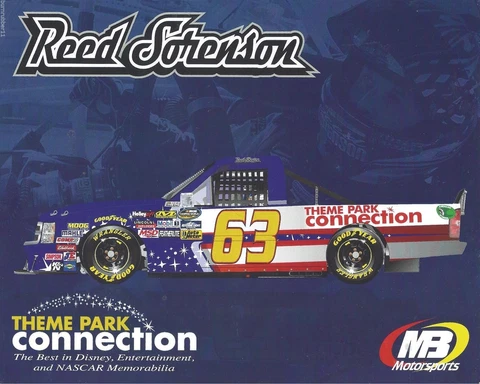 2016 REED SORENSON "THEME PARK CONNECTION" #63 NASCAR CWTS POSTCARD Cover