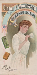 Trade Card Orator F Woodward Kemps Balsam Quack Medicine 1890s Advertising A3F - Picture 1 of 2