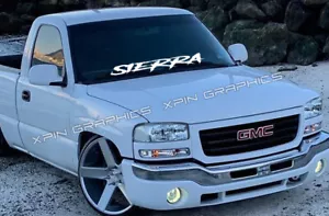 Sierra Windshield Decal Banner Sticker Fits GMC Truck Front/Back/Top/Bottom - Foto 1 di 4