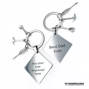 Llavero Personalizado Nombre Cualquier Texto Personalizado Único Regalo para Él Hombre Día del Padre - Imagen 1 de 7