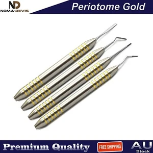 Periodontal Periotome Gold Dental Ligament Atraumatic Extraction Tools Set Of 4 - Picture 1 of 4