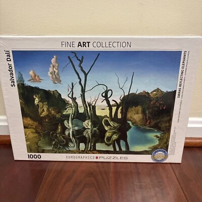 Salvador Dali Puzzle EuroGraphics 1000 Pc Swans Reflecting Elephants NEW Sealed - Image 1 of 4