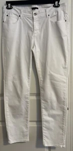 Pantalones/jeans de algodón orgánico EILEEN FISHER con cremallera talla 10 blancos usados en excelente estado. e1 - Imagen 1 de 7