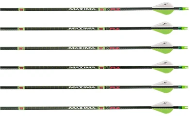 Carbon Express Maxima XRZ 150 6PK Arrows,150 - 500 Spine 51079 Inserts Included