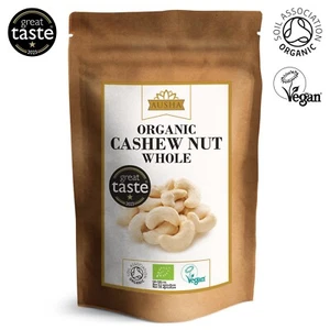 Ausha Organic Cashew Nuts Whole - UK Certified Organic - 1* GREAT TASTE AWARD - Picture 1 of 18