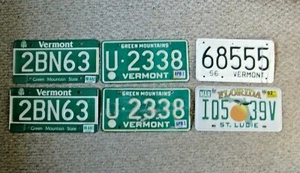 Vermont License Plate Sticker Tags 1956 Florida St Lucie 2 3 5 6 8 9 B I N Q U V - Picture 1 of 20