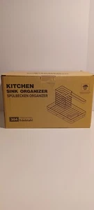 Kitchen Sink Organizer Stainless Steel Caddy Sponge Soap Brush Holder Drain Pan - Picture 1 of 5