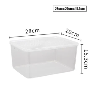 Food Storage Container 28x20x15.3CM Fridge Freezer Kitchen Plastic Box Organizer - Picture 1 of 2