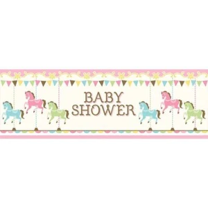 Carousel Baby Shower Giant Party Banner 5 Ft Sign Decoration - Picture 1 of 1