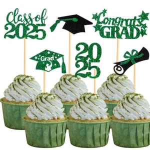 60 Pcs 2025 Graduation Cupcake ToppersGlitter Class of 2025Cupcake Toppers 20... - Picture 1 of 5