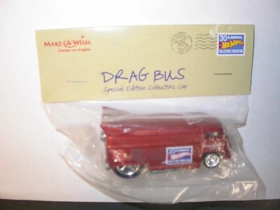 2016 Hot Wheels Convention Make A Wish VW Early Bird Drag Bus burnt orange 1/120 - Image 1 of 3