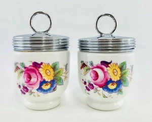 Vintage Pair Royal Worcester Egg Coddler Old Louise Pattern Standard Size HTF - Picture 1 of 12