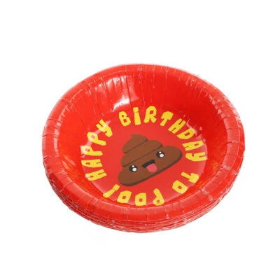 16 Emoji Poo Paper Party Bowls - Party Tableware Plain Solid Colours Events BBQ - Image 1 of 4