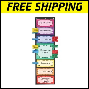 Interactive Behavior Management Pocket Chart for Teacher Accountability in Class - Picture 1 of 7