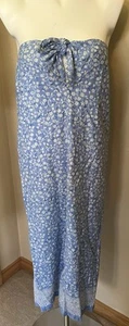 Ralph Lauren Vintage Plaid Label Light Blue/white floral Cotton Strapless Dress - Picture 1 of 6