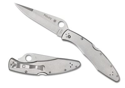 Spyderco Knives Police Model Lockback Steel VG-10 C07P Stainless Pocket Knife - Image 1 of 2