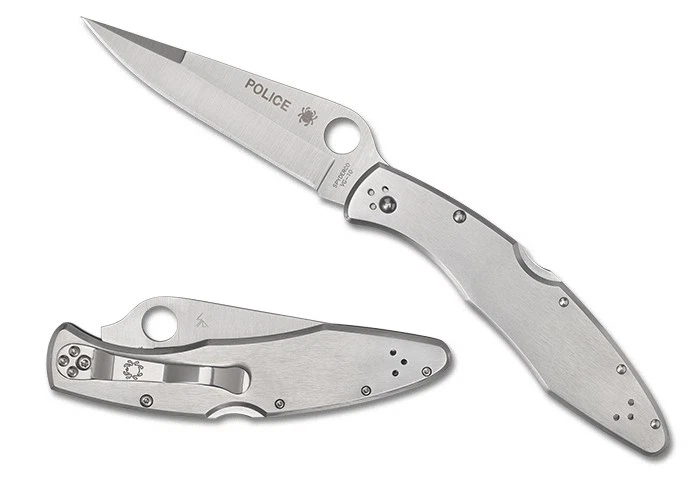 Spyderco Knives Police Model Lockback Steel VG-10 C07P Stainless Pocket Knife - Image 1 of 2