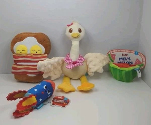 Four  Bark Box Dog Toys Lil Furry Cracker Gingham Goose Bark Barkfast Mels Melon - Picture 1 of 4