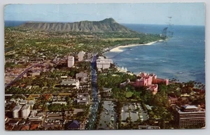 Honolulu Hawaii Waikiki Diamond Head Royal Hawaiian Vintage Chrome Postcard - Picture 1 of 2