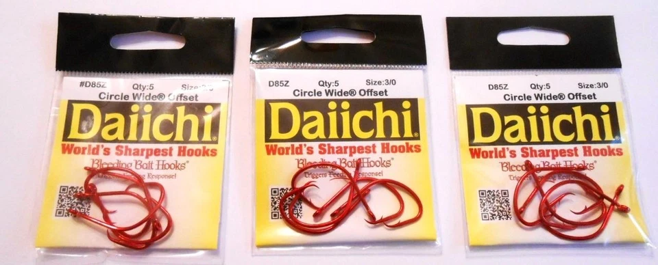 Daiichi D85Z-3/0 Circle Chunk Wide Hook Size 3/0 Forged Wide Gap