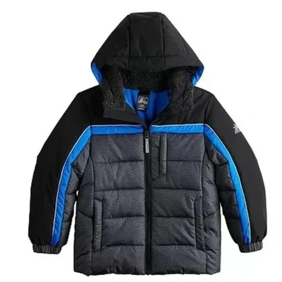 ZeroXposur Boys 3T Puffer Jacket Dark Heather Blue Hooded Winter Coat NWT - Image 1 of 4