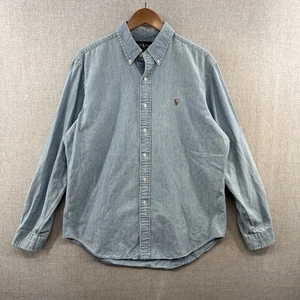 Camisa DE COLECCIÓN Ralph Lauren Denim Cambray Grande Azul Manga Larga Carne Pony* - Imagen 1 de 18