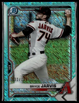 2021 Bowman #BCP-44 Bryce Jarvis Chrome Prospects Aqua Shimmer Refractor #/125 - Image 1 of 2
