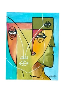 Original Acryl Gemälde 11”x14” auf Leinwand Tafel, signiert + Zertifikat von Lisa. - Bild 1 von 1