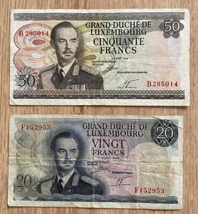 IBERMONEDA| Luxemburgo 1966-1972. 20 y 50Francos. MBC - Picture 1 of 2