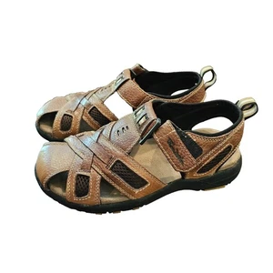 Thom McAn Men's Size 7 Sandals Fisherman Brown Leather Upper Gorpcore Rugged - Picture 1 of 9
