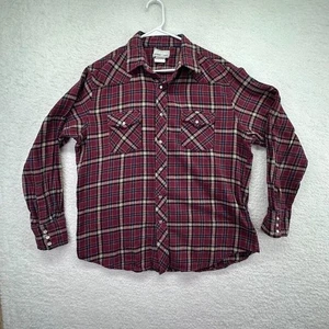 Wrangler Shirt Mens Extra Large Wrancher Flannel Plaid Pearl Snap Western Cowboy - Picture 1 of 8