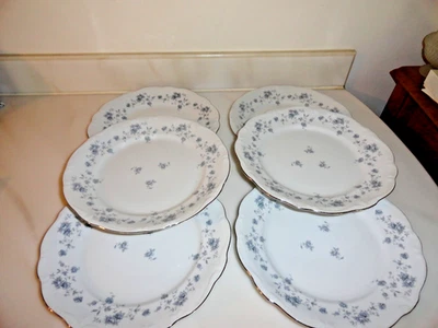 Juego de 6 platos de cena vintage JOHANN HAVILAND Baviera GUIRNALDA AZUL 10" Foto 1 de 3