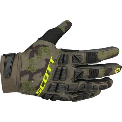 Scott X-Plore Pro MX Gloves Motocross Off-Road Green Camo Yellow - Image 1 of 2