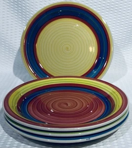 Lot Of 4 ~ Swirl Multi Colored Pattern Salad Plates ~ 7 1/2” - Picture 1 of 13