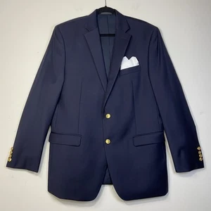 Ralph Lauren Herren Gr. 42 L Blazer dunkelblau GOLDKNÖPFE Wolle Sport Mantel Jacke - Bild 1 von 13
