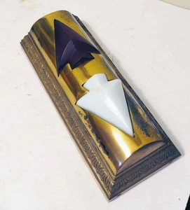 Art Deco Elevator Arrow Indicator Light Milk & Ruby Glass Industrial Steampunk - Picture 1 of 8